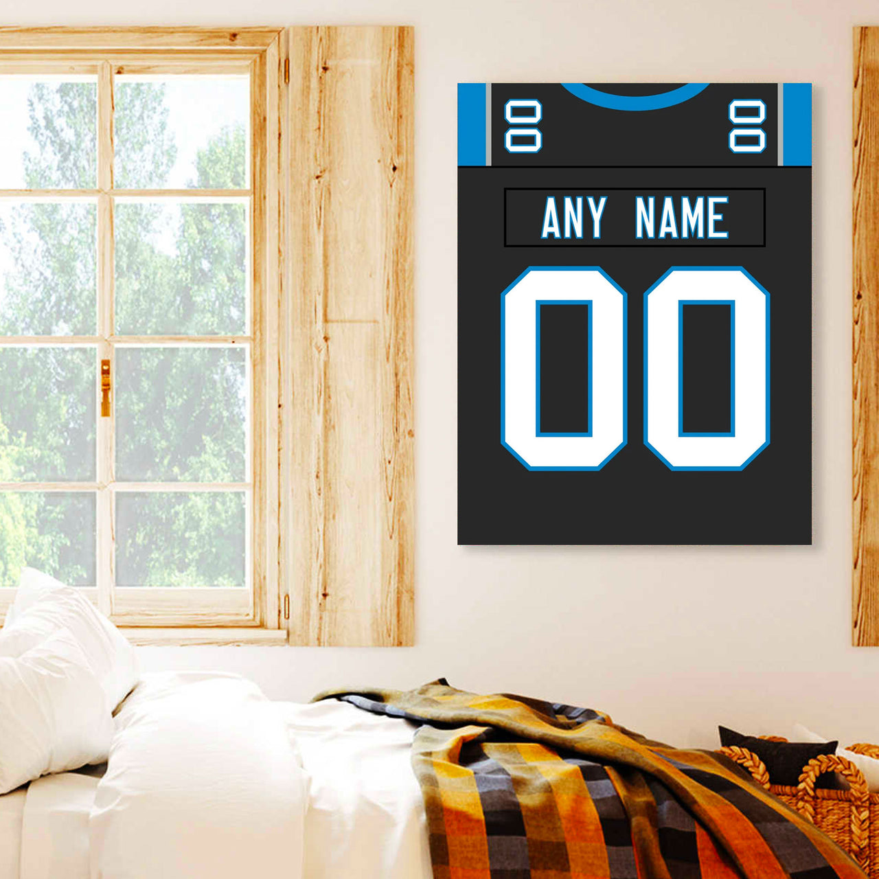 Carolina Jersey Custom Canvas Print Wall Art for Boy Girl Men Women Football Personalized Canvas Art