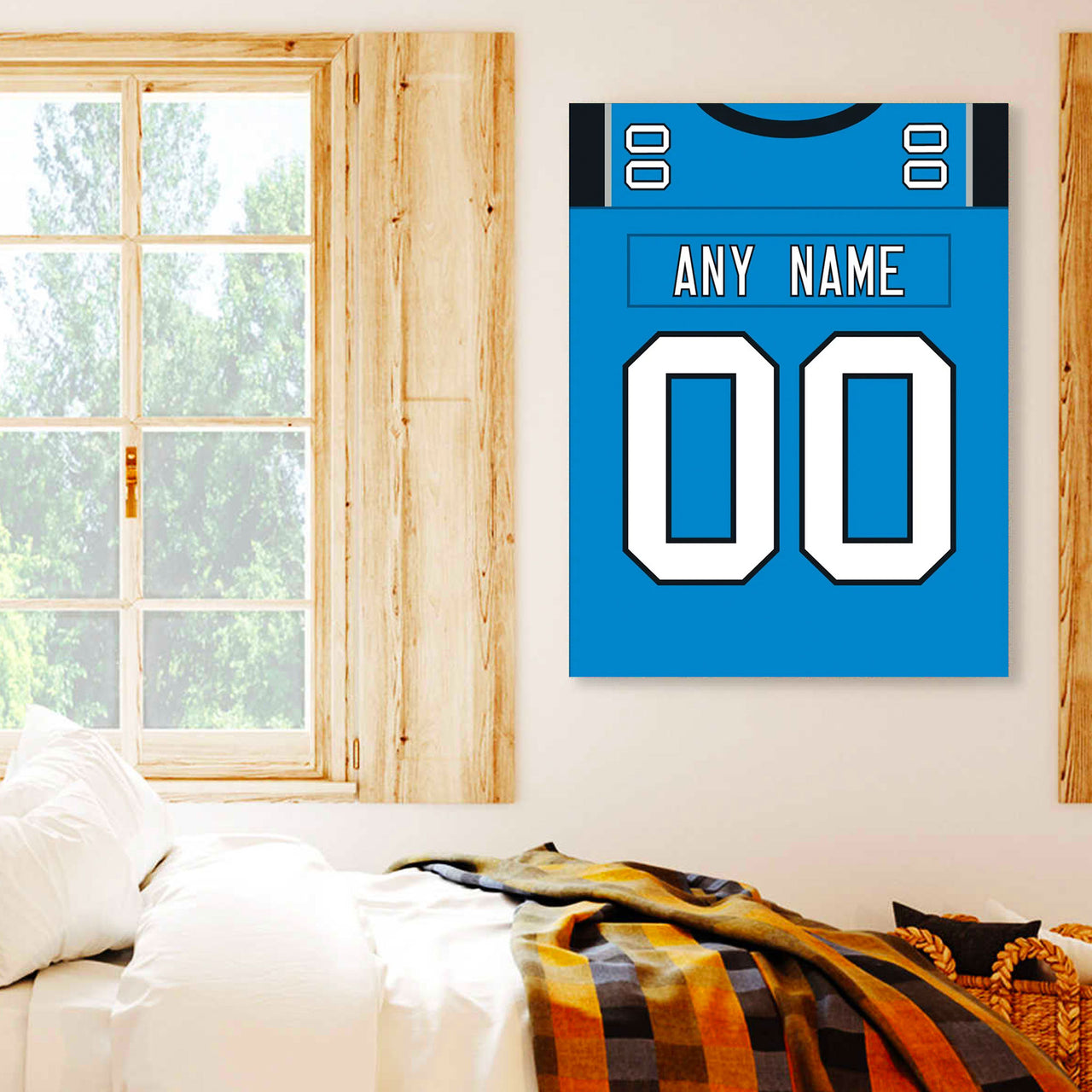 Carolina Jersey Custom Canvas Print Wall Art for Boy Girl Men Women Football Personalized Canvas Art