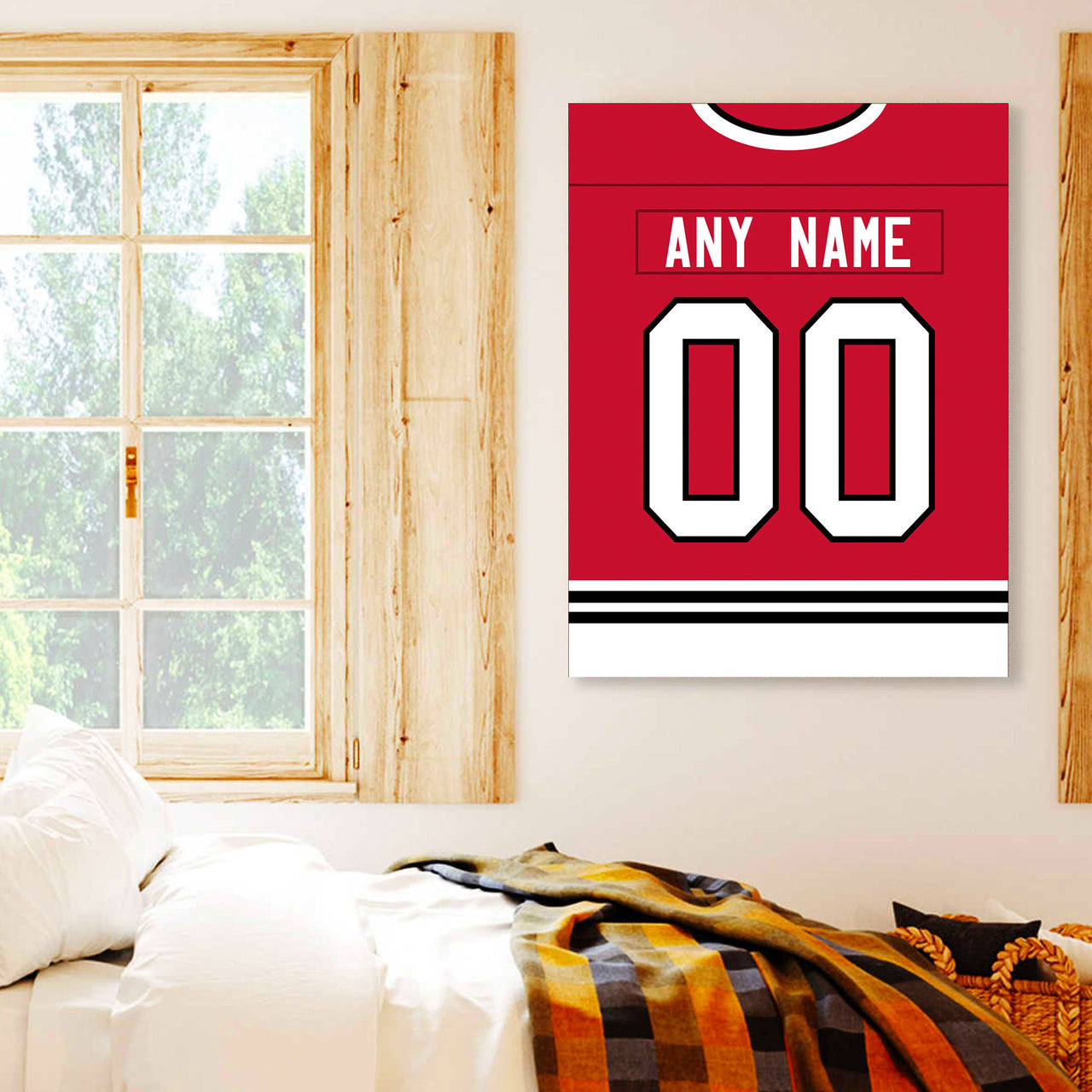 Chicago Jersey Custom Canvas Print Wall Art for Boy Girl Men Women Hockey Personalized Canvas Art