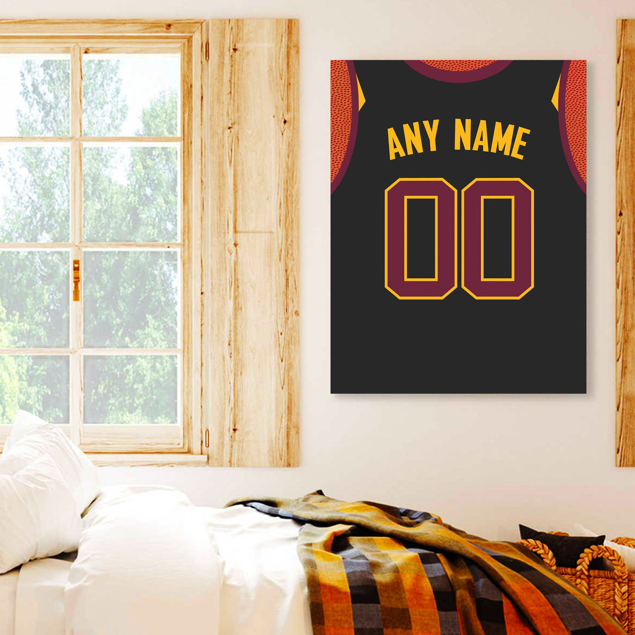 Cleveland Jersey Custom Canvas Print Wall Art for Boy Girl Men Women Basketball Personalized Canvas Art