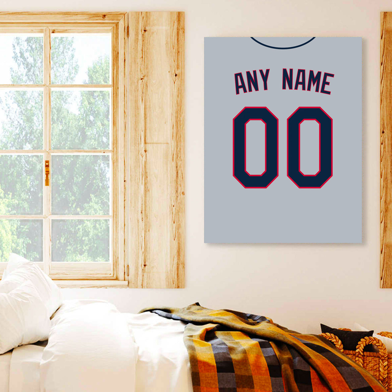 Cleveland Jersey Custom Canvas Print Wall Art for Boy Girl Men Women Baseball Personalized Canvas Art