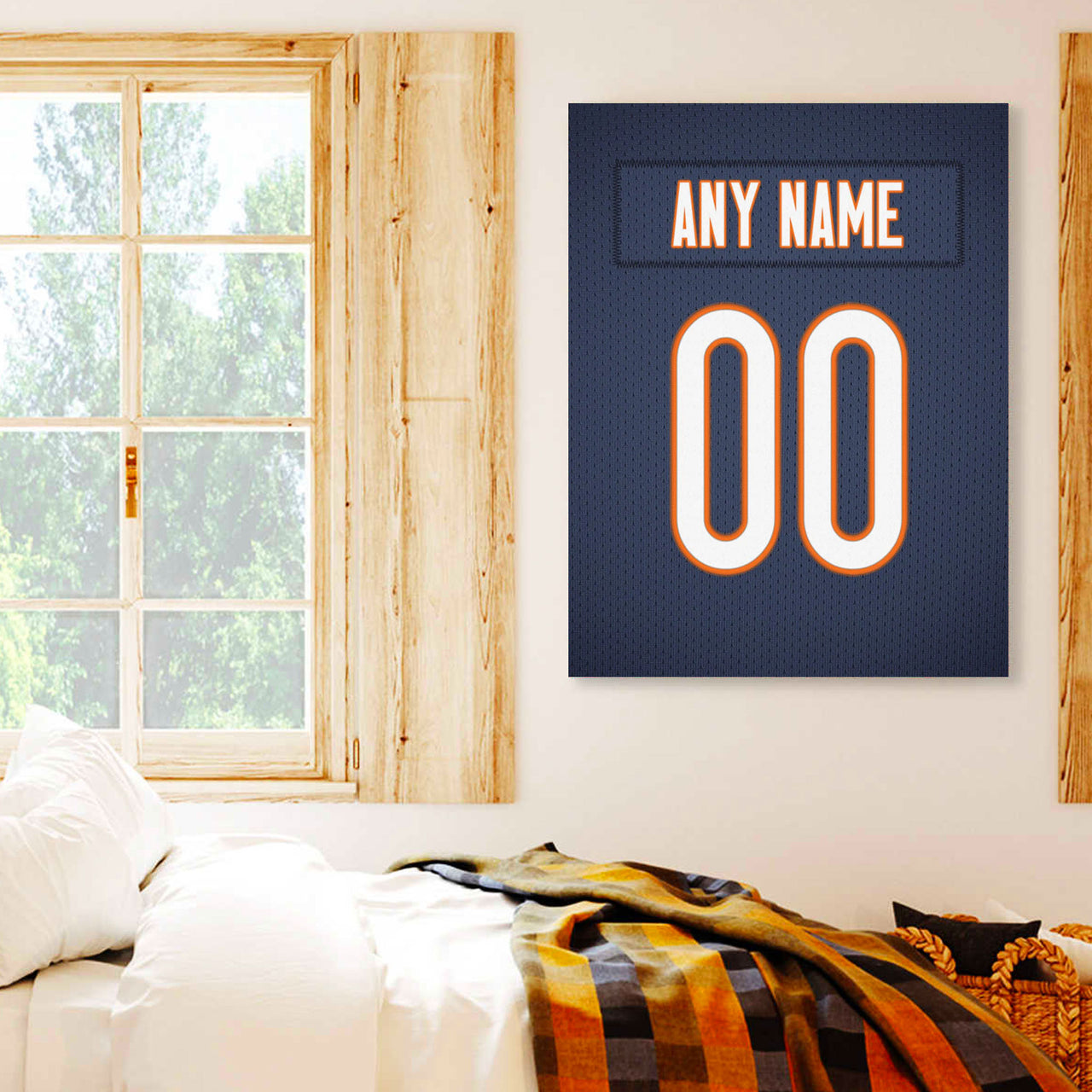 Chicago Jersey Custom Canvas Print Wall Art for Boy Girl Men Women Football Personalized Canvas Art