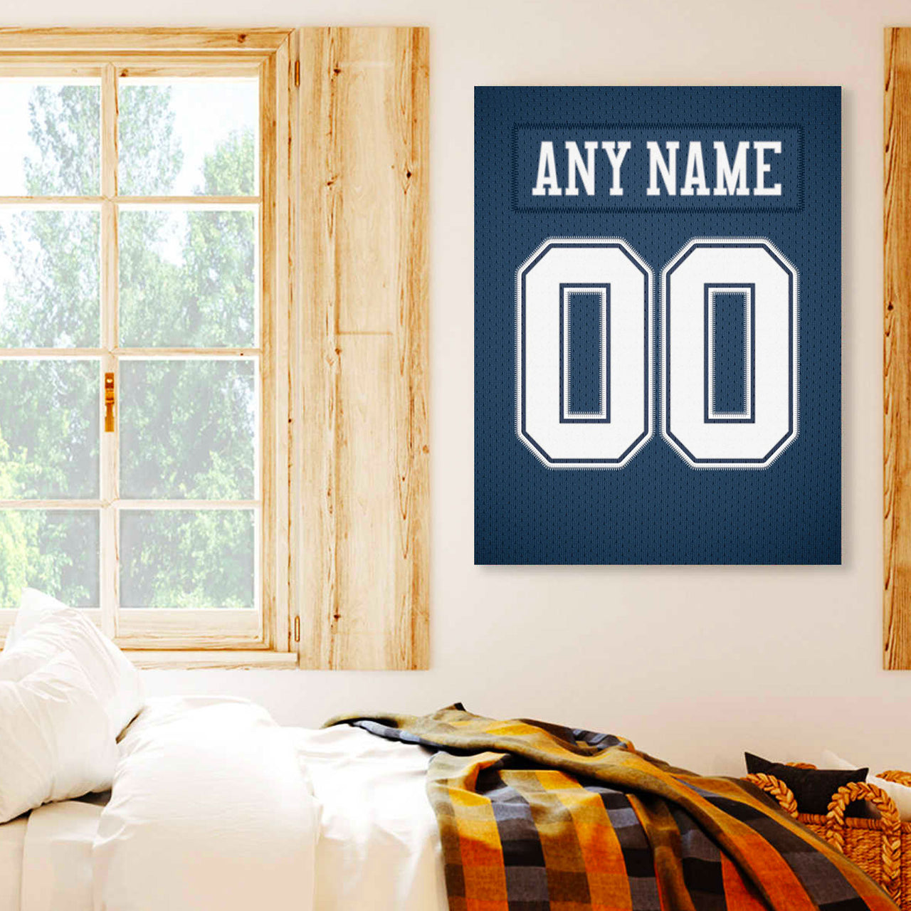 Cowboys Jersey Canvas Wall Art Decor Any Name and Number. 