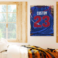 Thumbnail for Detroit Pistons Jersey Custom Canvas Print Wall Art for Boy Girl Men Women Basketball Personalized Canvas Art