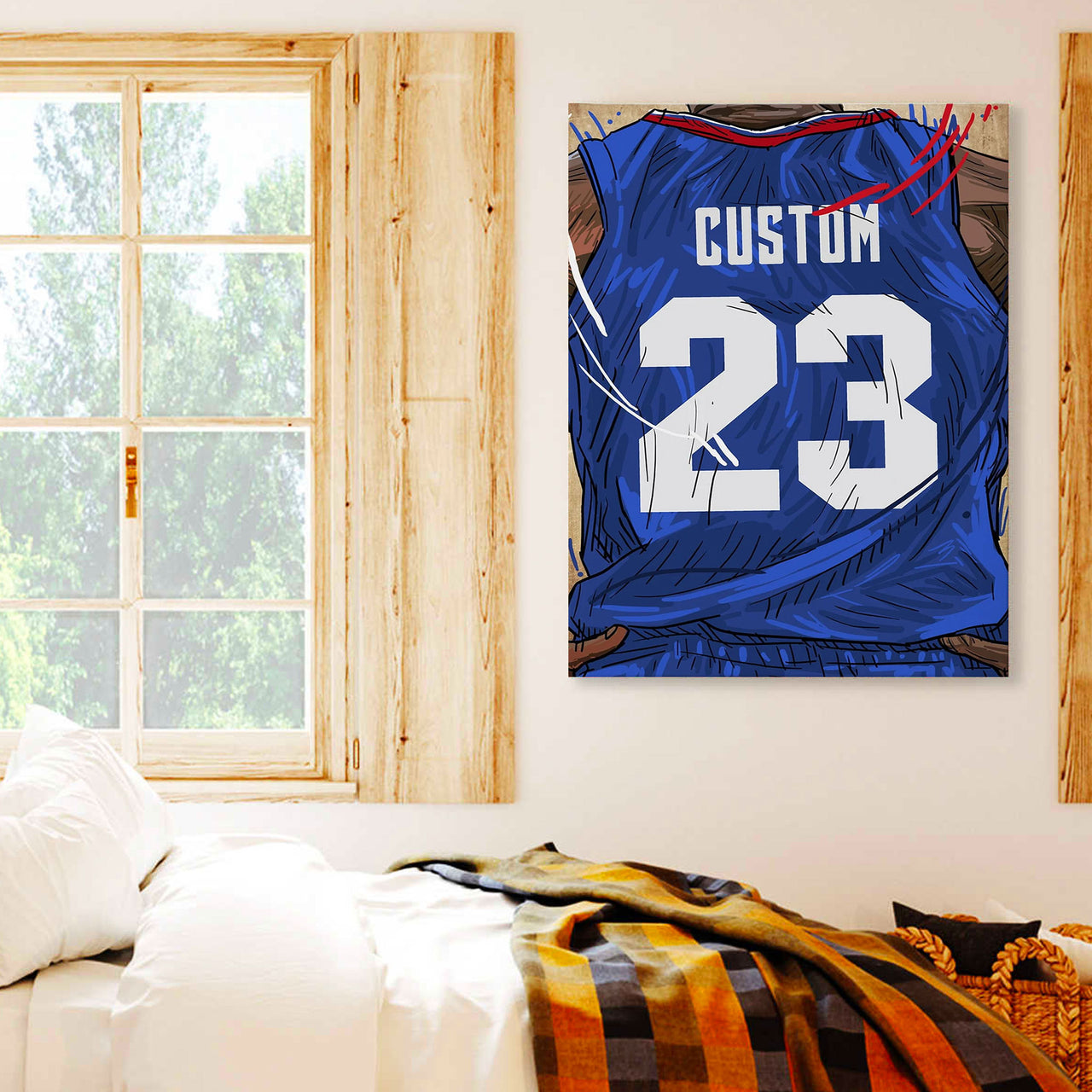 Los Angeles Clippers Jersey Custom Canvas Print Wall Art for Boy Girl Men Women Basketball Personalized Canvas Art