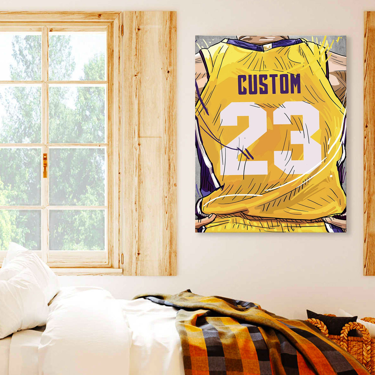 Los Angeles Clippers Jersey Custom Canvas Print Wall Art for Boy Girl Men Women Basketball Personalized Canvas Art