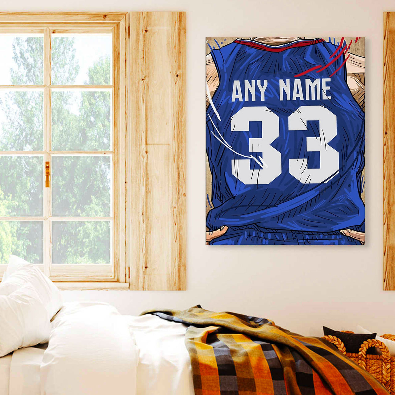 Los Angeles Clippers Jersey Custom Canvas Print Wall Art for Boy Girl Men Women Basketball Personalized Canvas Art