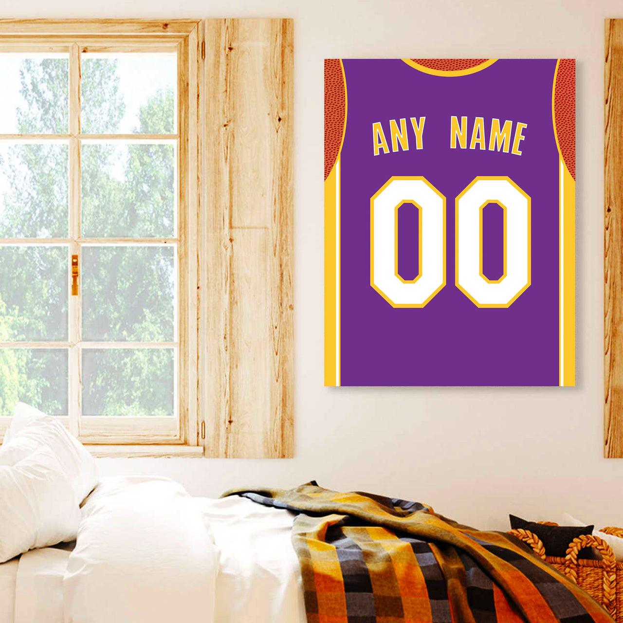 Los Angeles Jersey Custom Canvas Print Wall Art for Boy Girl Men Women Basketball Personalized Canvas Art