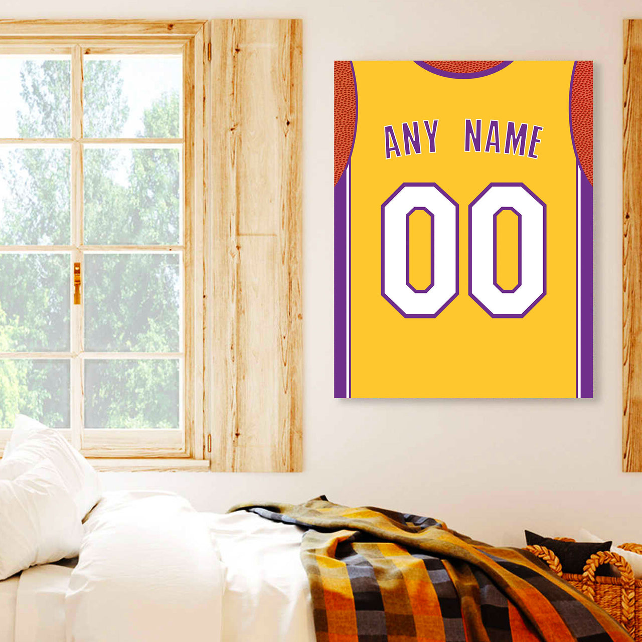 Los Angeles Jersey Custom Canvas Print Wall Art for Boy Girl Men Women Basketball Personalized Canvas Art