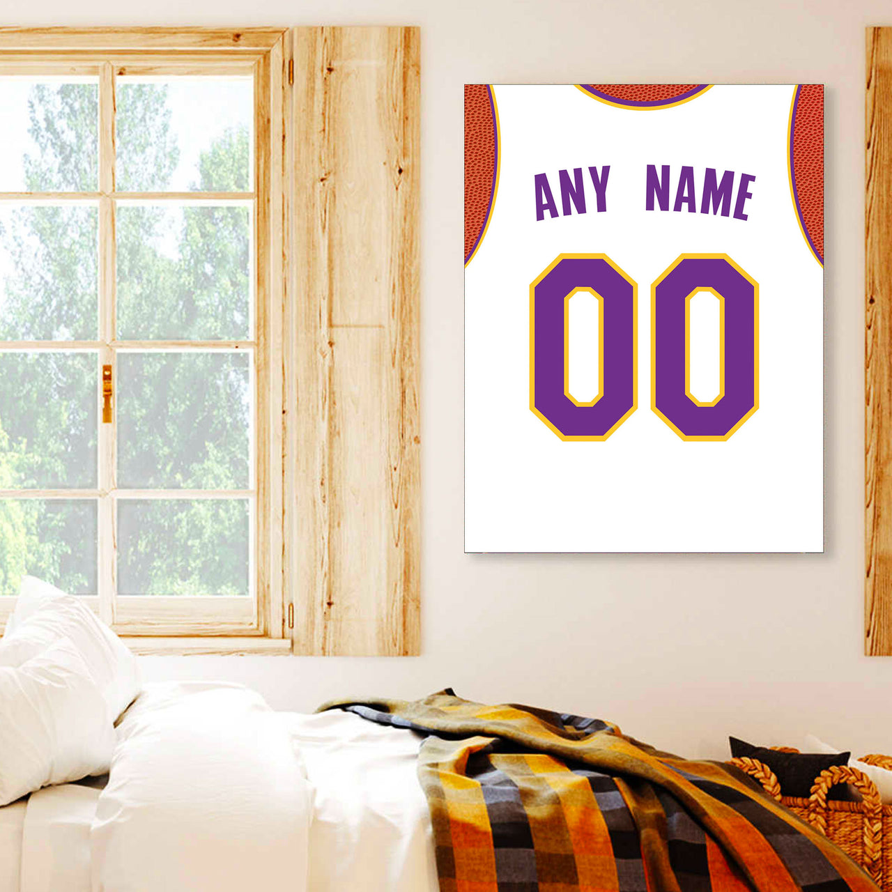 Los Angeles Jersey Custom Canvas Print Wall Art for Boy Girl Men Women Basketball Personalized Canvas Art