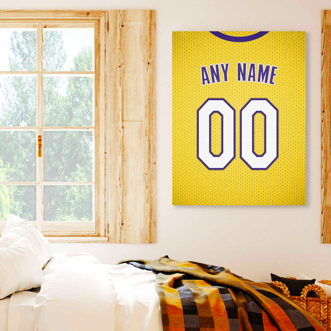 Los Angeles Jersey Custom Canvas Print Wall Art for Boy Girl Men Women Basketball Personalized Canvas Art