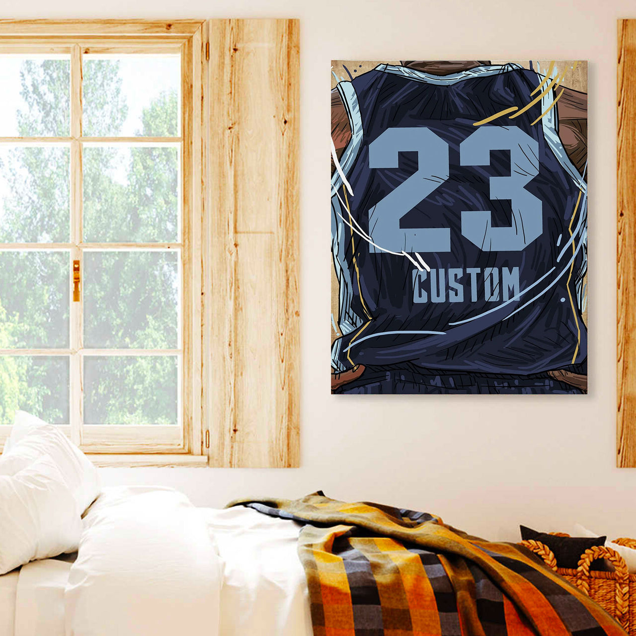 Memphis Tigers Jersey Custom Canvas Print Wall Art for Boy Girl Men Women Basketball Personalized Canvas Art