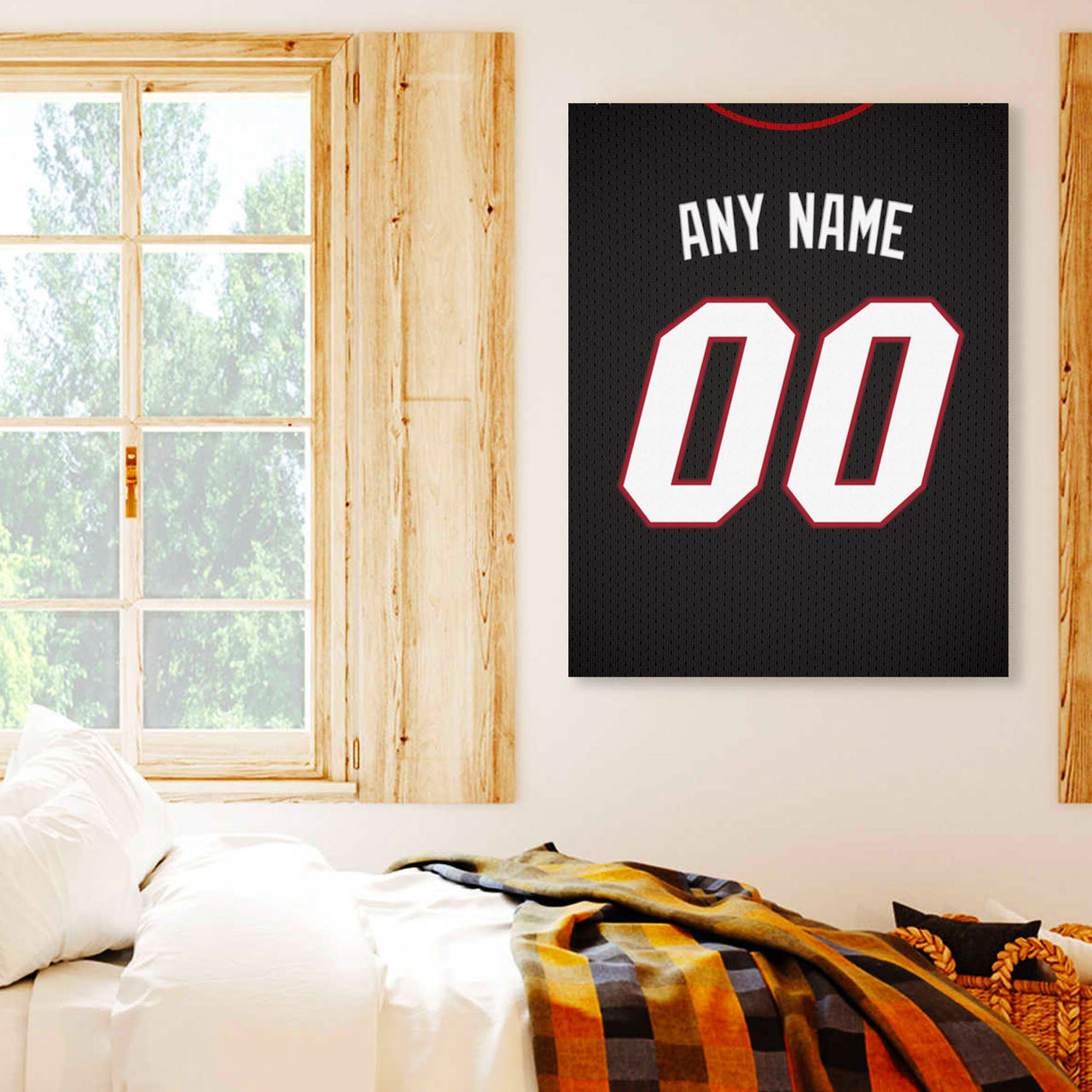 Miami Jersey Custom Canvas Print Wall Art for Boy Girl Men Women Basketball Personalized Canvas Art