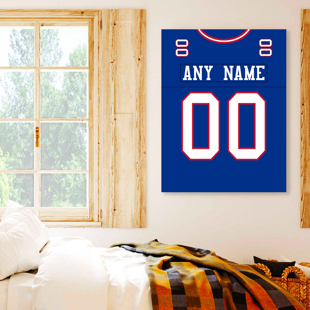 New York Jersey Custom Canvas Print Wall Art for Boy Girl Men Women Football Personalized Canvas Art