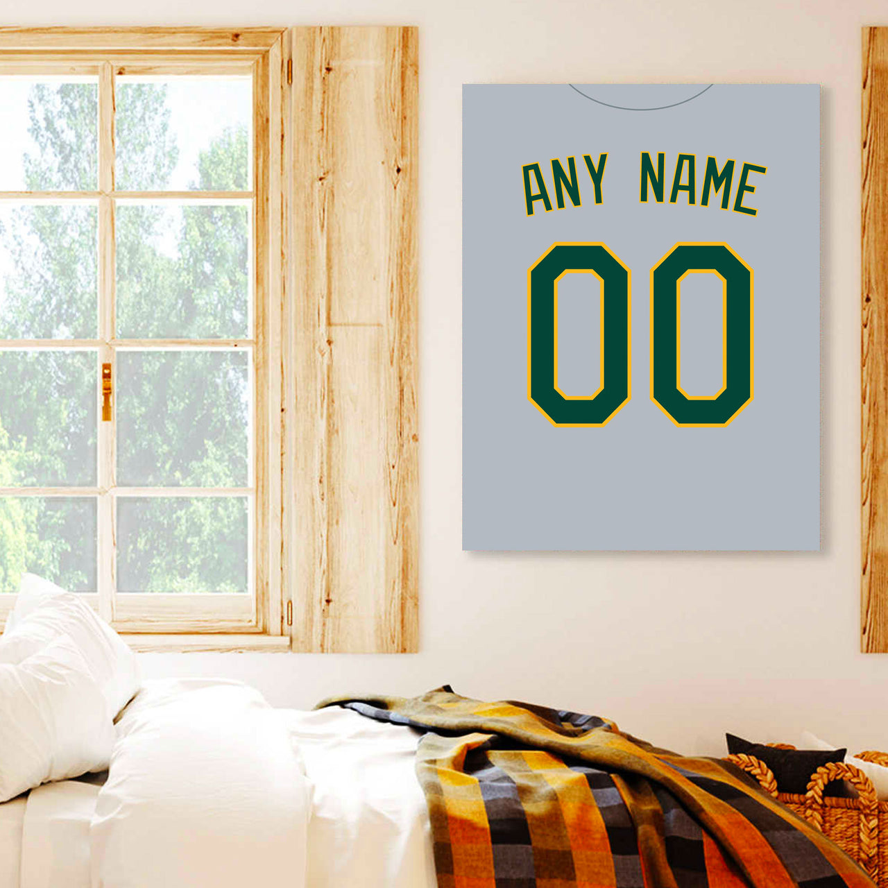 Oakland Jersey Custom Canvas Print Wall Art for Boy Girl Men Women Baseball Personalized Canvas Art
