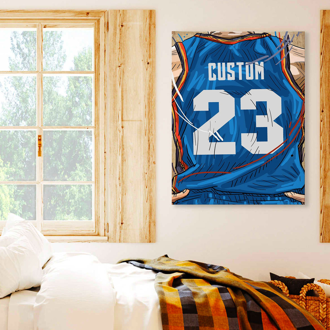 Oklahoma City Jersey Custom Canvas Print Wall Art for Boy Girl Men Women Basketball Personalized Canvas Art