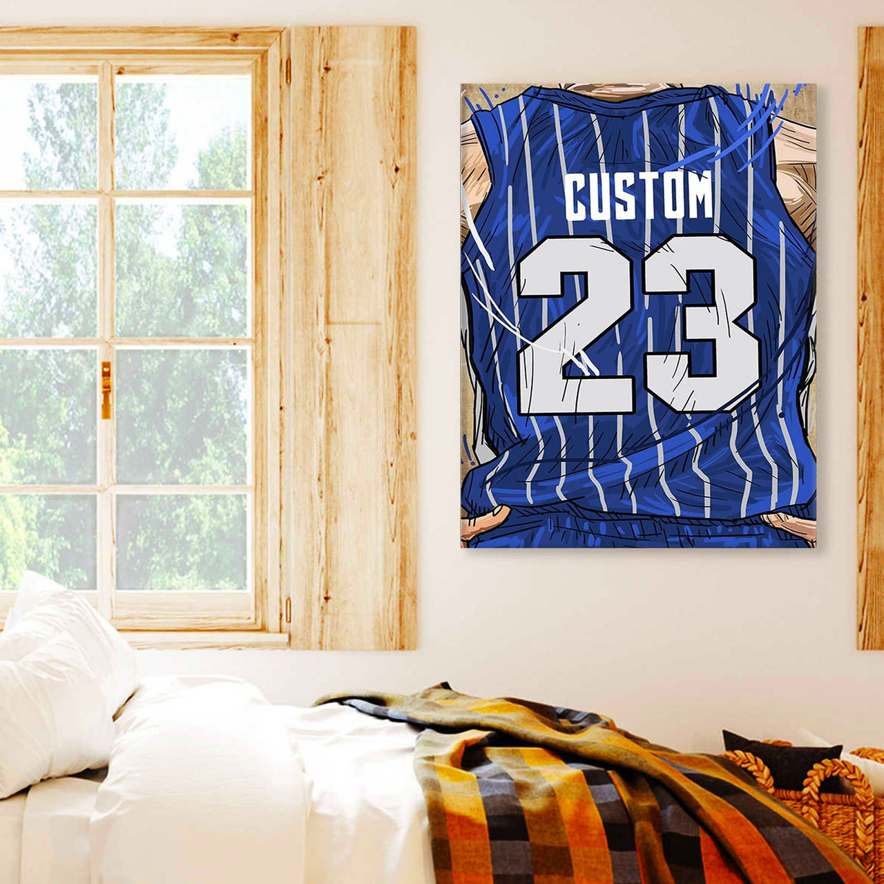 Orlando Magic Jersey Custom Canvas Print Wall Art for Boy Girl Men Women Basketball Personalized Canvas Art