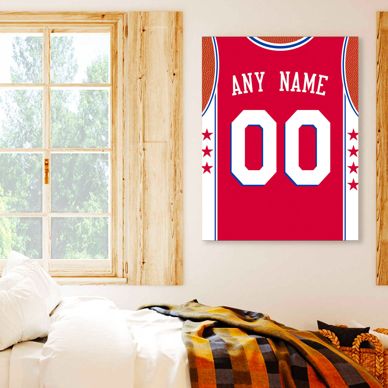 Philadelphia Jersey Custom Canvas Print Wall Art for Boy Girl Men Women Basketball Personalized Canvas Art