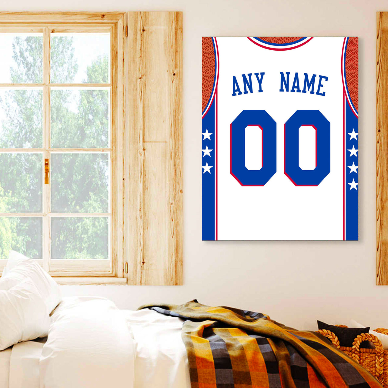 Philadelphia Jersey Custom Canvas Print Wall Art for Boy Girl Men Women Basketball Personalized Canvas Art