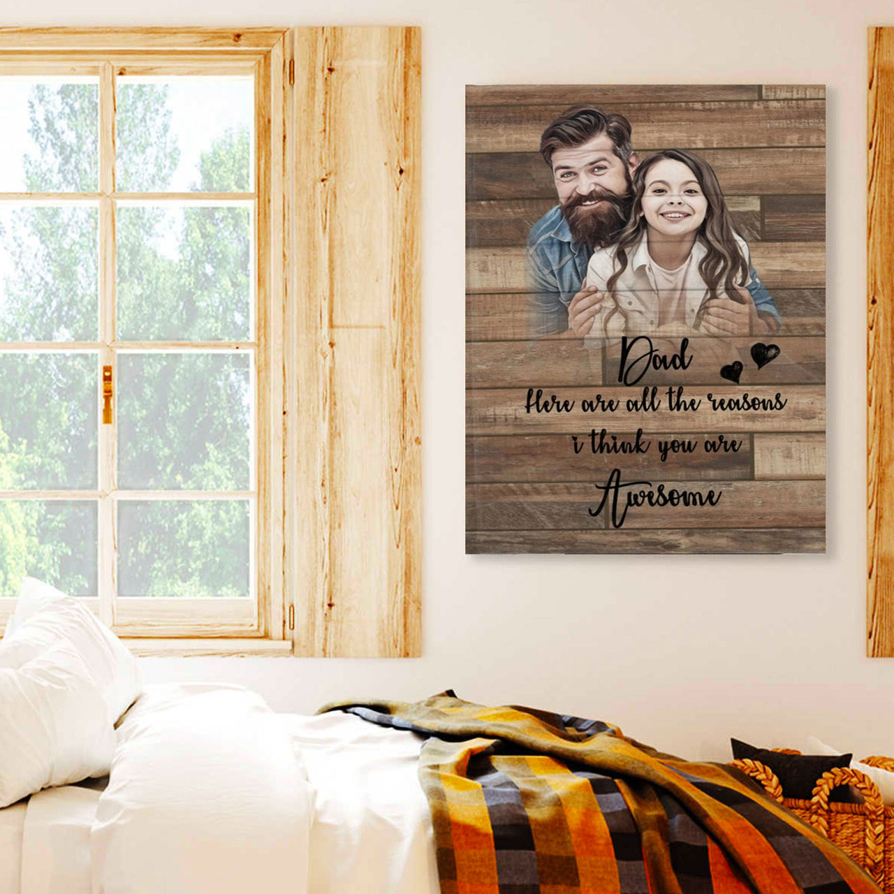 Custom Photo Father's Day Gifts Canvas Print Wall Art for Dad - Personalized To My Dad Wall Art - Gift for Dad