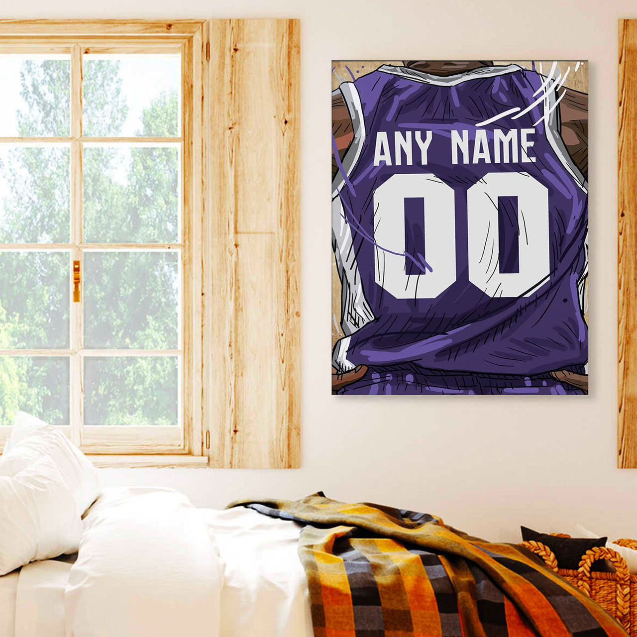 Sacramento Kings Jersey Custom Canvas Print Wall Art for Boy Girl Men Women Basketball Personalized Canvas Art