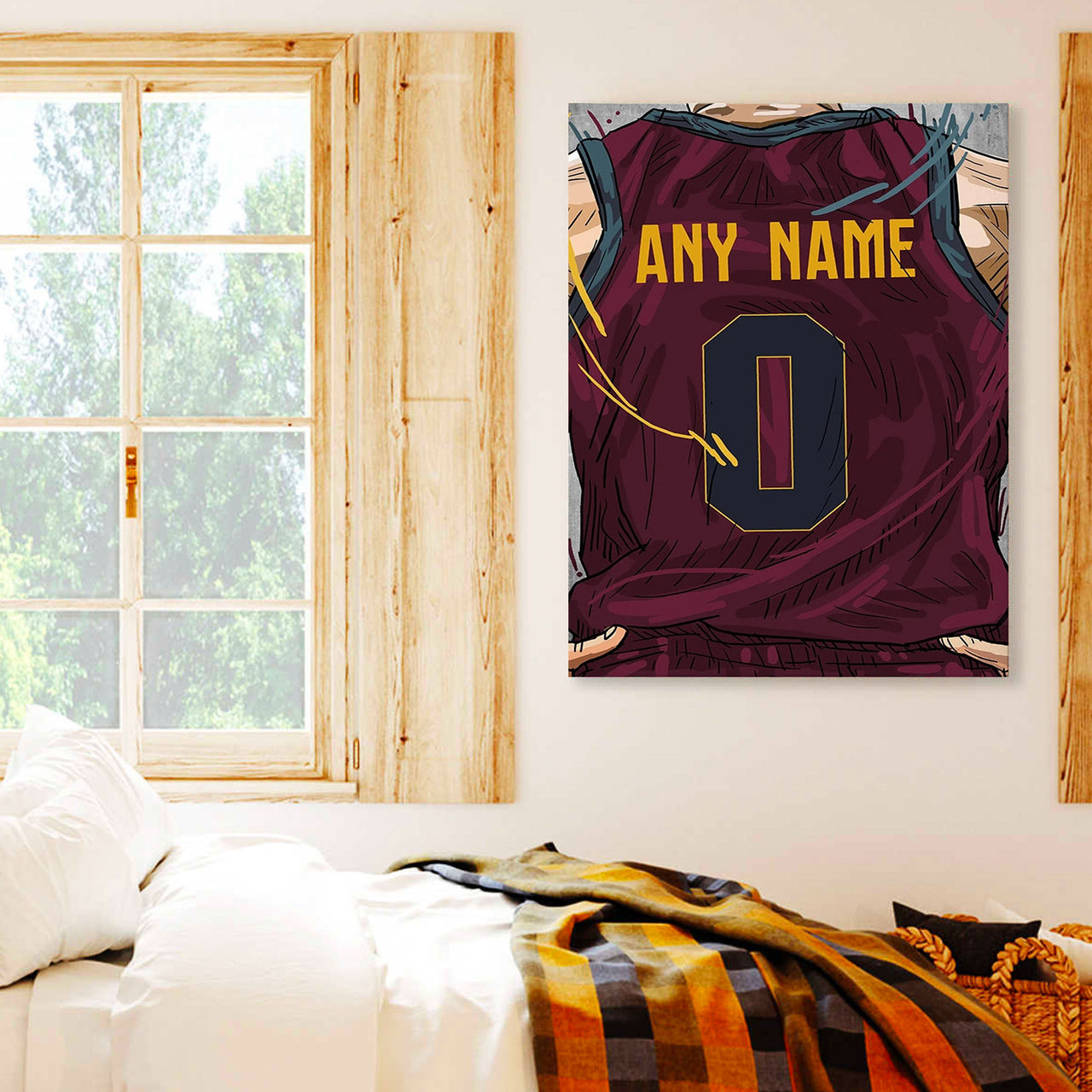 Cleveland Cavaliers Jersey Custom Canvas Print Wall Art for Boy Girl Men Women Basketball Personalized Canvas Art