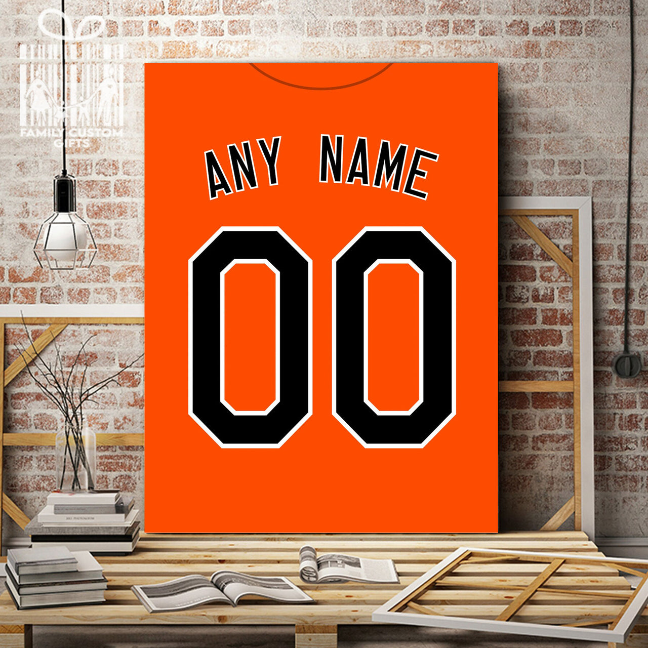 Baltimore Jersey Custom Canvas Print Wall Art for Boy Girl Men Women Baseball Personalized Canvas Art