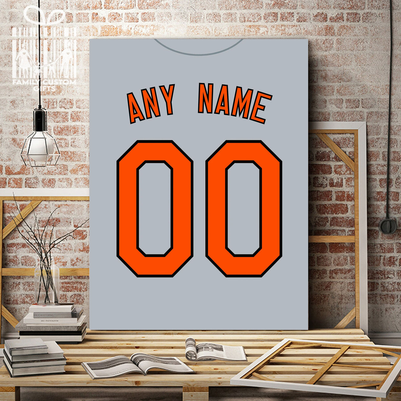 Baltimore Jersey Custom Canvas Print Wall Art for Boy Girl Men Women Baseball Personalized Canvas Art