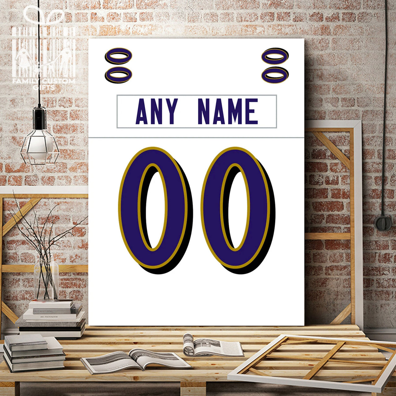 Baltimore Jersey Custom Canvas Print Wall Art for Boy Girl Men Women American Football Personalized Canvas Art