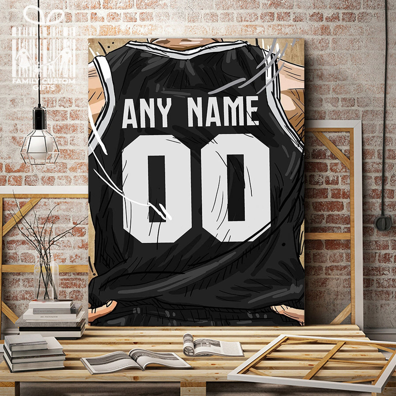 Brooklyn Nets Jersey Custom Canvas Print Wall Art for Boy Girl Men Women Basketball Personalized Canvas Art