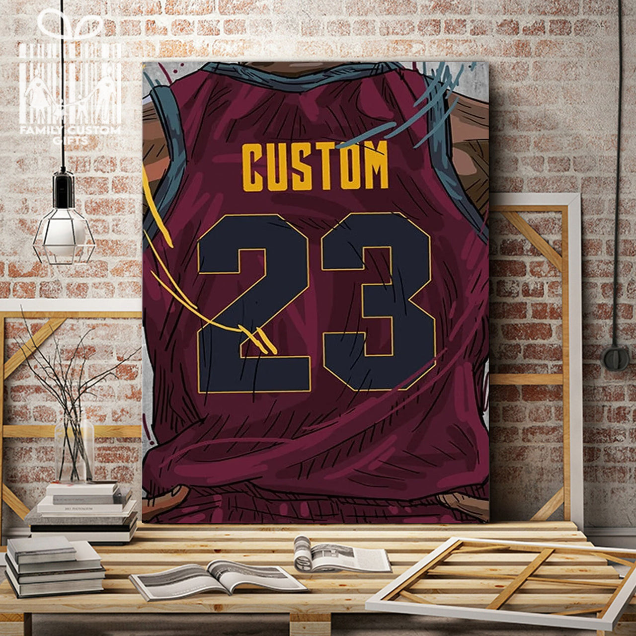 Cleveland Cavaliers Jersey Custom Canvas Print Wall Art for Boy Girl Men Women Basketball Personalized Canvas Art