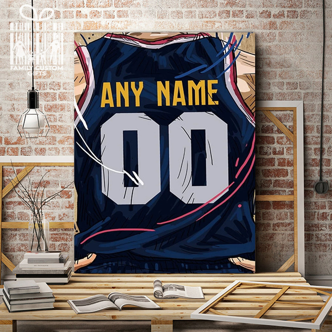 Denver Nuggets Jersey Custom Canvas Print Wall Art for Boy Girl Men Women Basketball Personalized Canvas Art