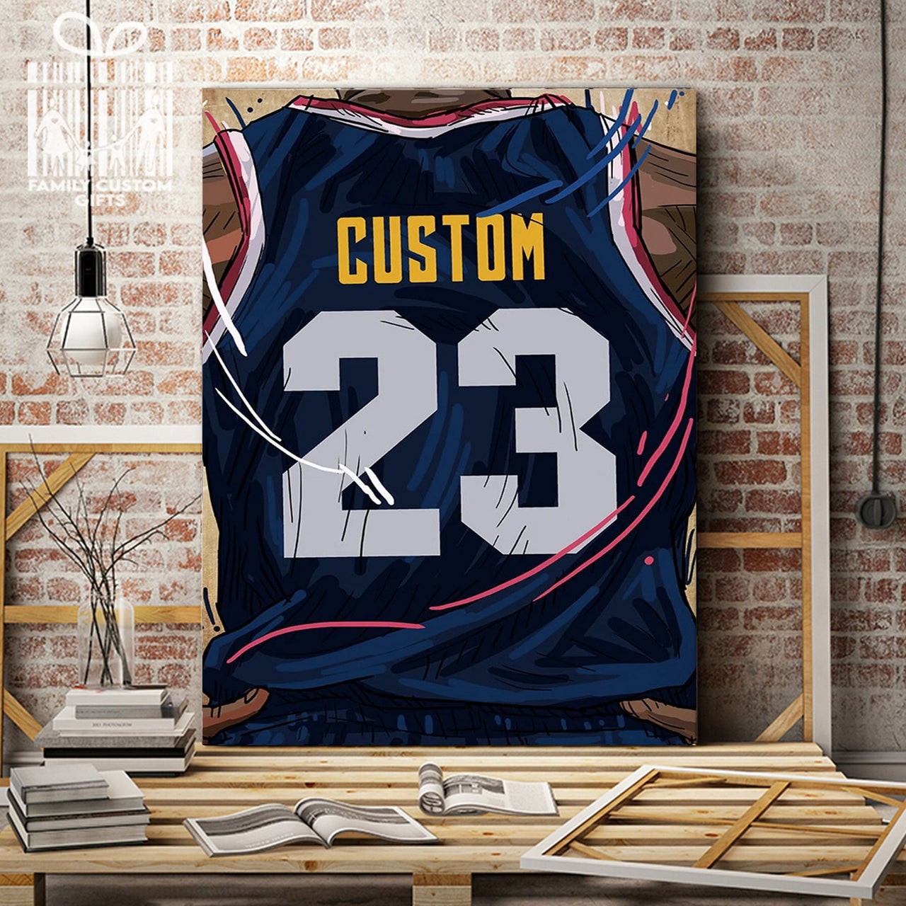 Denver Nuggets Jersey Custom Canvas Print Wall Art for Boy Girl