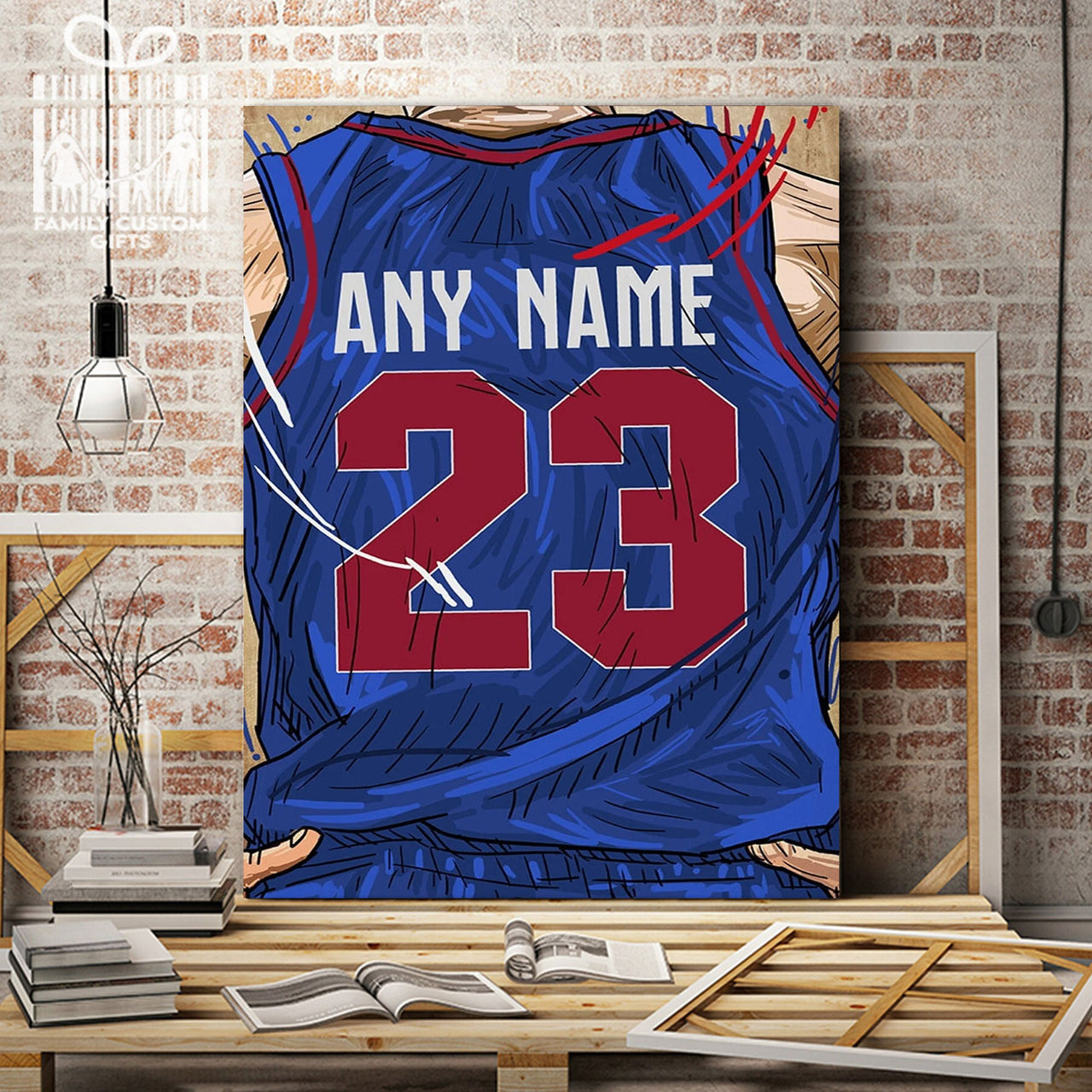 Detroit Mercy Jersey Custom Canvas Print Wall Art for Boy Girl Men Women Basketball Personalized Canvas Art