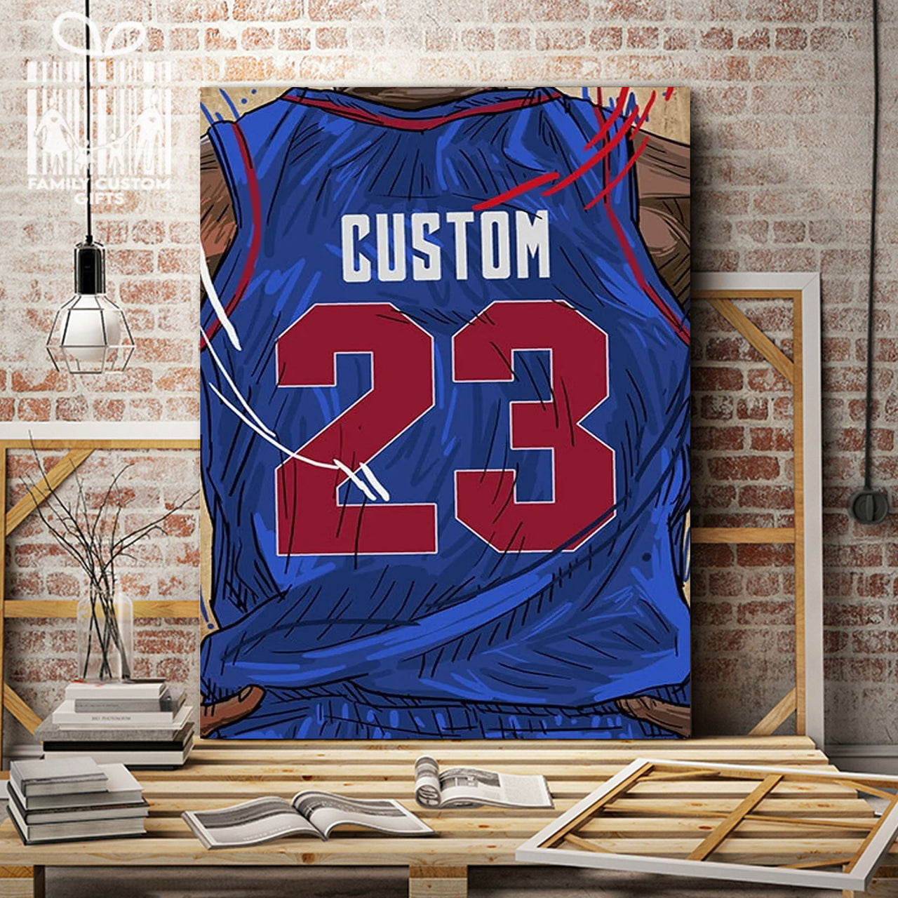 Detroit Mercy Jersey Custom Canvas Print Wall Art for Boy Girl Men Women Basketball Personalized Canvas Art