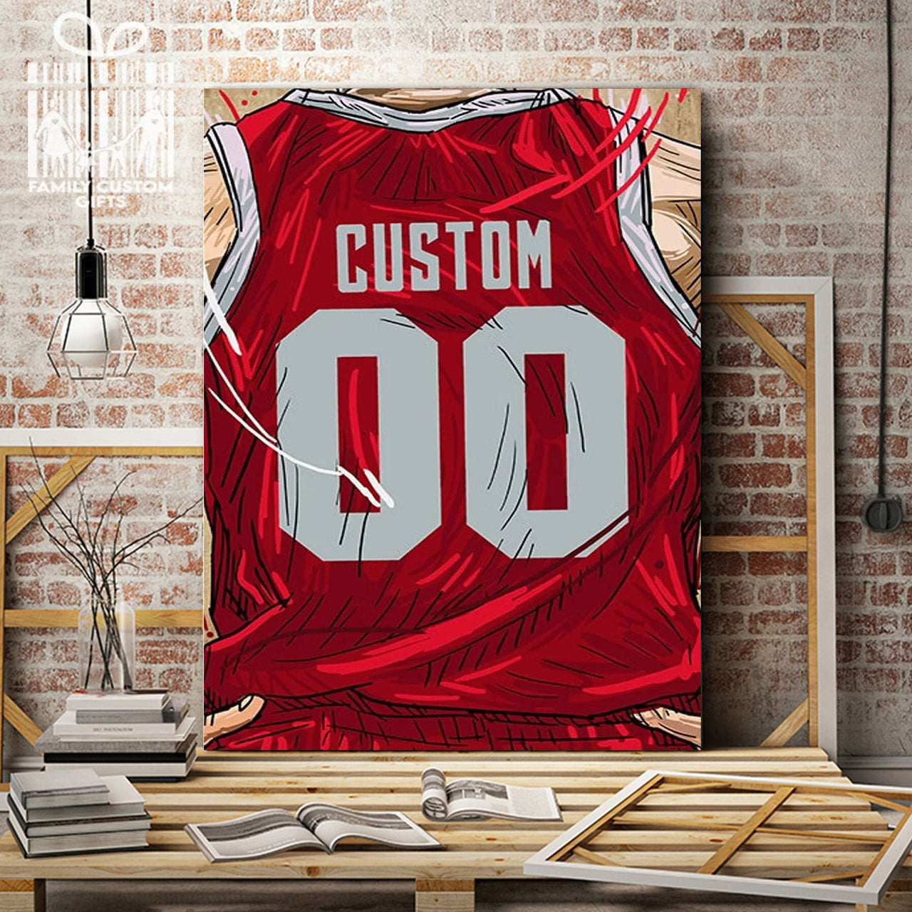 Houston Cougars Jersey Custom Canvas Print Wall Art for Boy Girl Men Women Basketball Personalized Canvas Art