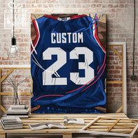 Thumbnail for Kansas Jayhawks Jersey Custom Canvas Print Wall Art for Boy Girl Men Women Basketball Personalized Canvas Art