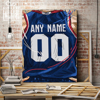 Thumbnail for Kansas Jayhawks Jersey Custom Canvas Print Wall Art for Boy Girl Men Women Basketball Personalized Canvas Art