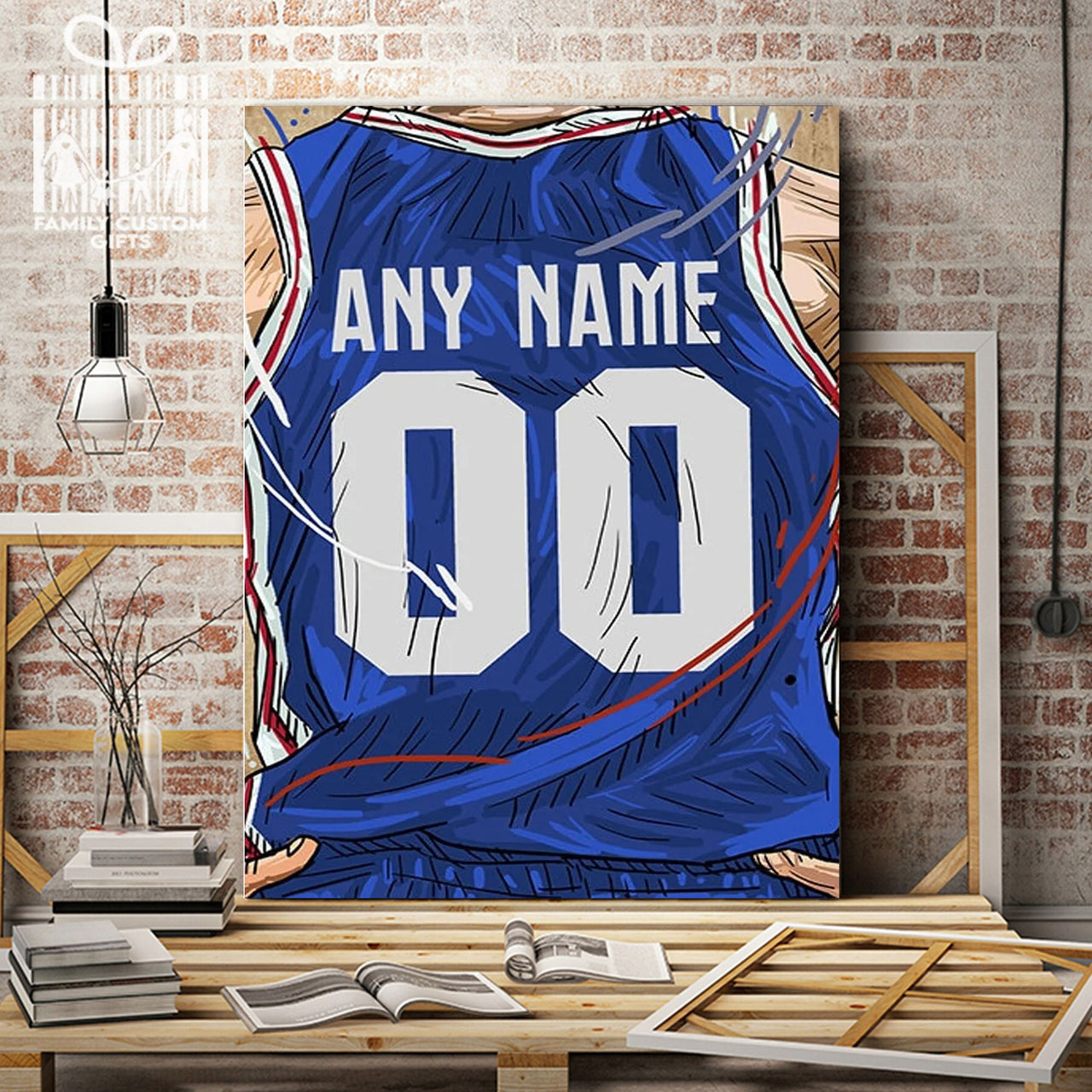 Philadelphia 76ers Jersey Custom Canvas Print Wall Art for Boy Girl Men Women Basketball Personalized Canvas Art