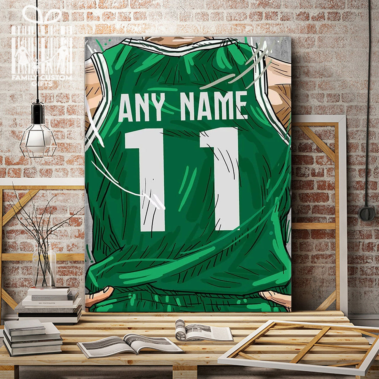 Boston Celtics Jersey Custom Canvas Print Wall Art for Boy Girl Men Women Basketball Personalized Canvas Art