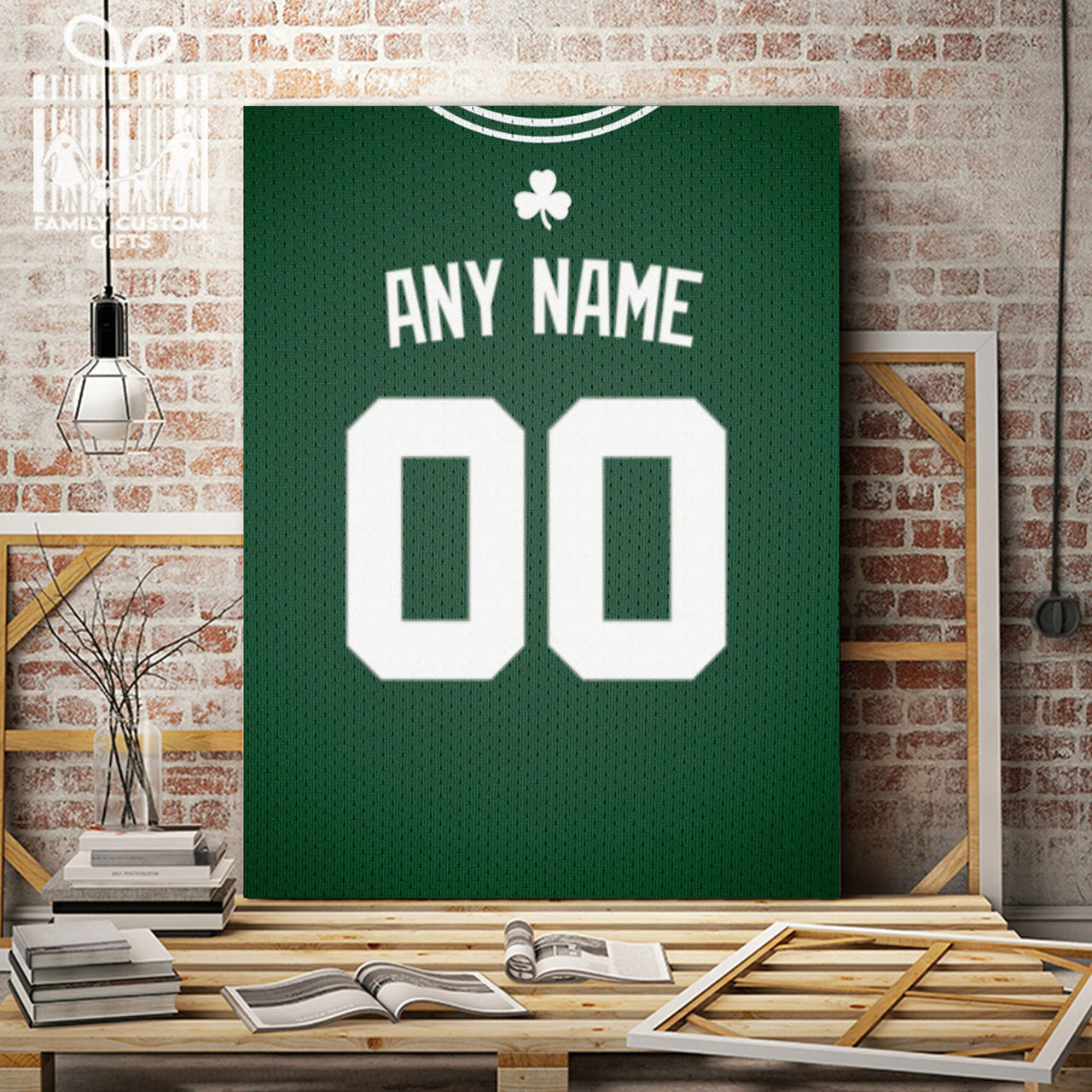 Boston Jersey Custom Canvas Print Wall Art for Boy Girl Men Women Basketball Personalized Canvas Art