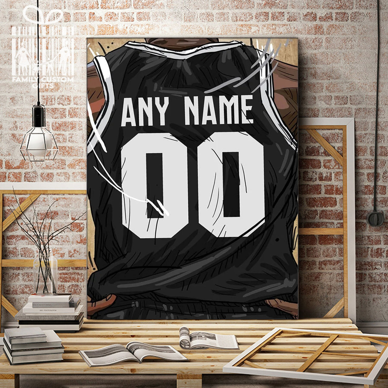 Brooklyn Nets Jersey Custom Canvas Print Wall Art for Boy Girl Men Women Basketball Personalized Canvas Art