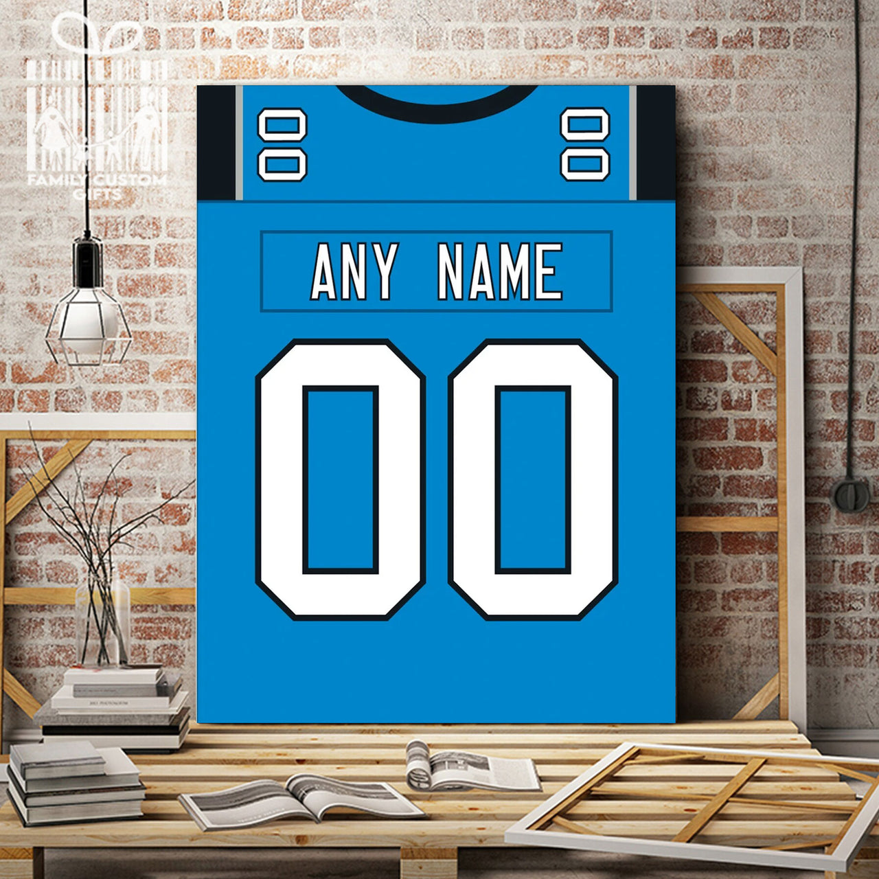 Carolina Jersey Custom Canvas Print Wall Art for Boy Girl Men Women Football Personalized Canvas Art