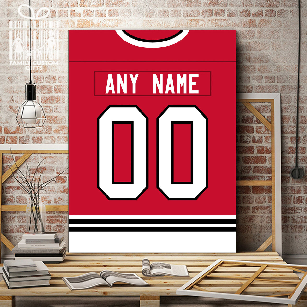 Chicago Jersey Custom Canvas Print Wall Art for Boy Girl Men Women Hockey Personalized Canvas Art