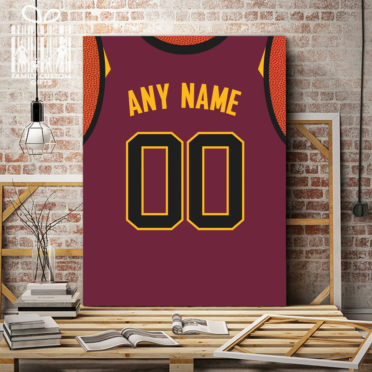 Cleveland Jersey Custom Canvas Print Wall Art for Boy Girl Men Women Basketball Personalized Canvas Art