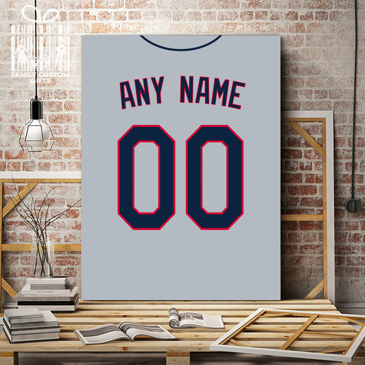 Cleveland Jersey Custom Canvas Print Wall Art for Boy Girl Men Women Baseball Personalized Canvas Art