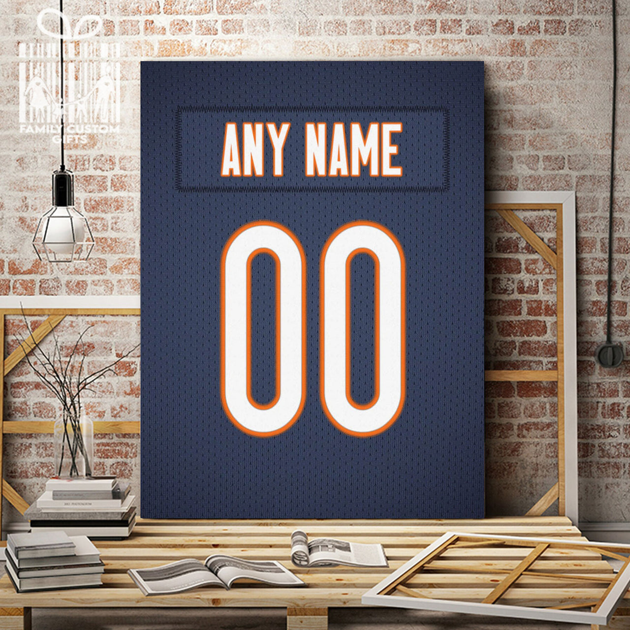 Chicago Jersey Custom Canvas Print Wall Art for Boy Girl Men Women Football Personalized Canvas Art