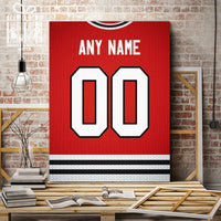 Thumbnail for Chicago Jersey Custom Canvas Print Wall Art for Boy Girl Men Women Hockey Personalized Canvas Art