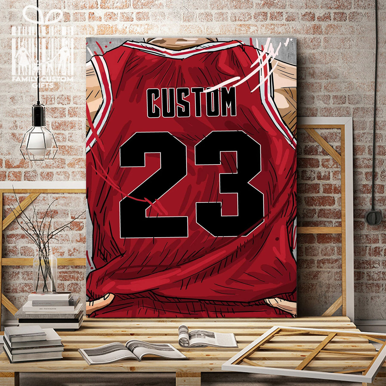 Chicago Jersey Custom Canvas Print Wall Art for Boy Girl Men Women Basketball Personalized Canvas Art