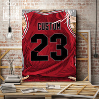 Thumbnail for Chicago Jersey Custom Canvas Print Wall Art for Boy Girl Men Women Basketball Personalized Canvas Art